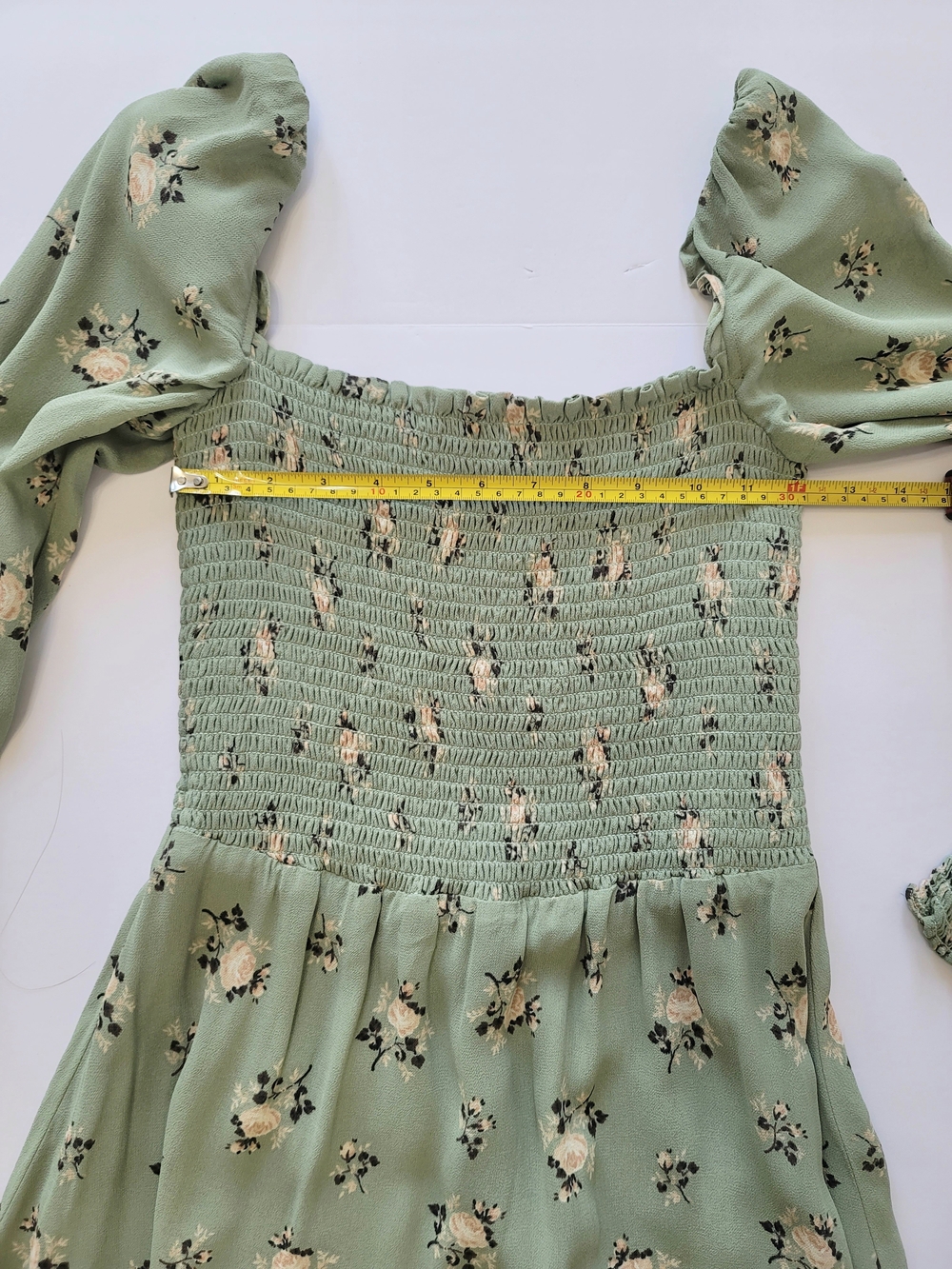 Reformation Kelli Floral Long Sleeve Smocked Square Neck Mini Dress XS - Picture 3 of 7
